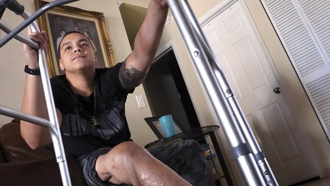 Jonathan Cruz, who was severely injured in a boating accident, and year later to the day while rehabilitating from massive injuries, his family has been dealt another blow - their young son was diagnosed with Leukemia. Cruz and his family now lives with his parents, on disability, and son is battling cancer. He talks about the accident that damaged his right leg on Tuesday, November 19, 2019.