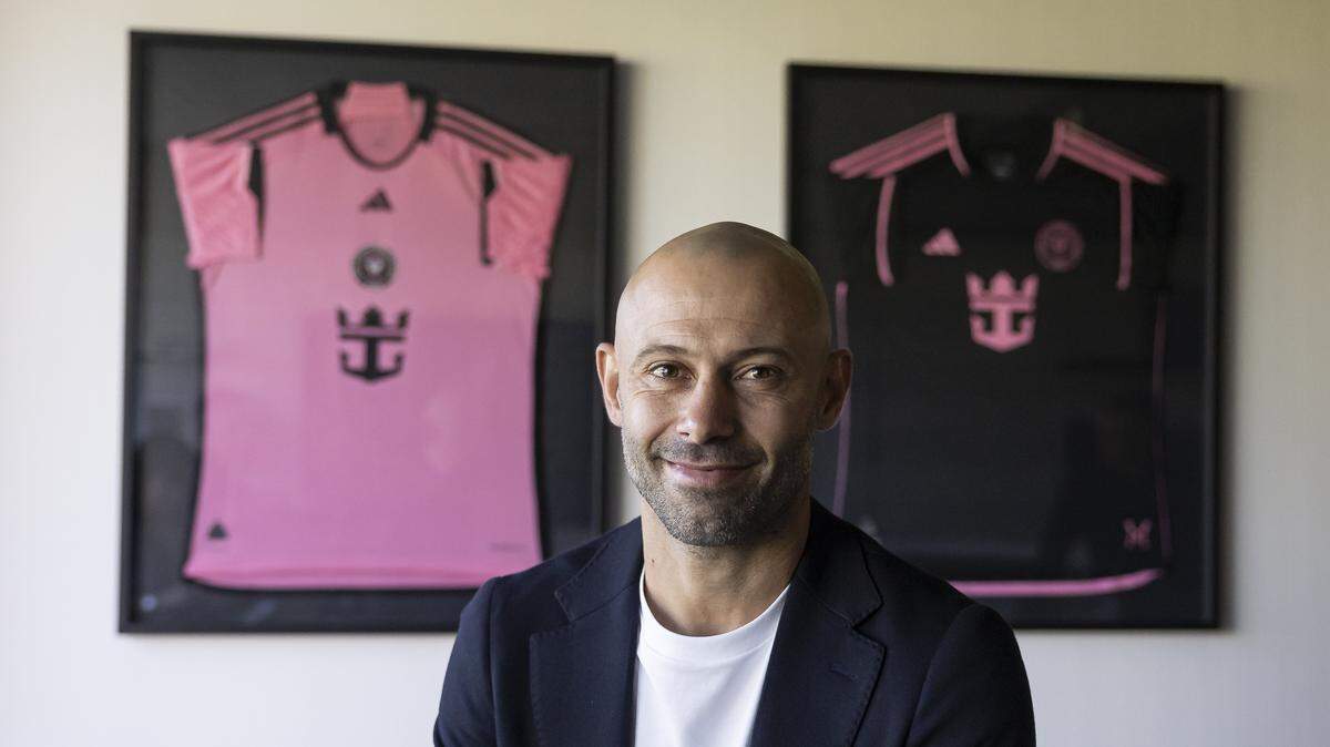 Javier Mascherano is photographed after his introductory press conference at Chase Stadium on Tuesday, Dec. 3, 2024, in Fort Lauderdale, Fla. Inter Miami announced that Mascherano has officially signed on as the team’s new head coach.