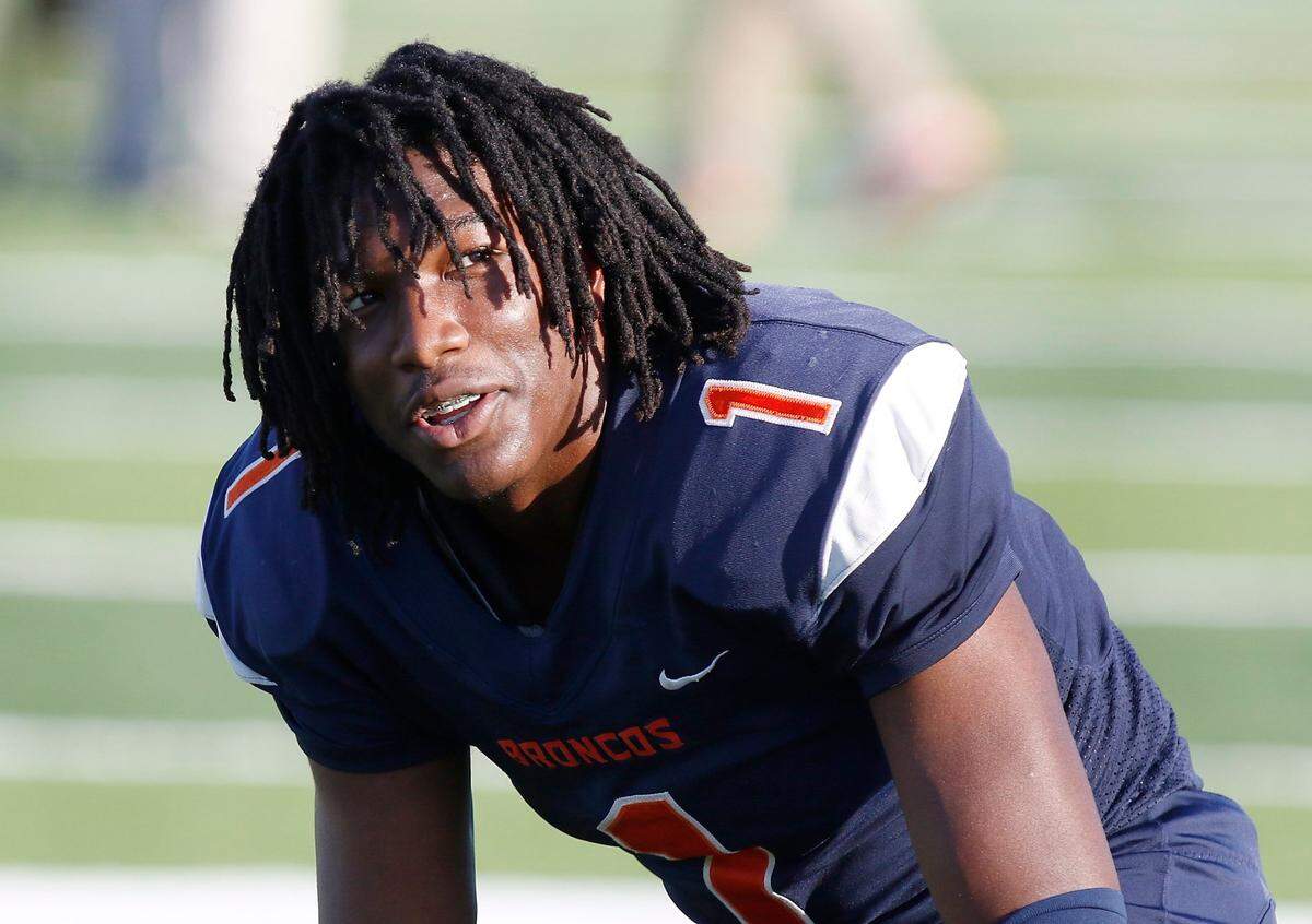 Homestead Broncos’ Dante Anderson during a preseason football game against Carol City Chiefs Thursday, August 19, 2021 at Traz Powell Stadium in Miami