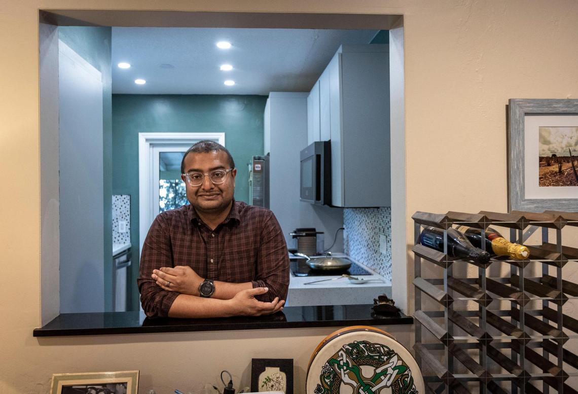 “On paper, we’re rich,” Tanjim Hossain said. “Hundreds of thousands on equity. It’s nice when you think about the long-term and wanting to retire in 30 years.”​ Above: Miami, FL- March 22, 2023 - Tanjim Hossain in his house in North Miami.