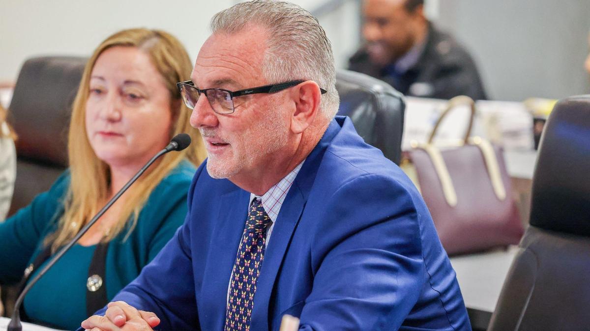 Superintendent Peter B. Licata addresses the attendees at a workshop at the Kathleen C. Wright Building on Wednesday, March 20, 2024, in Fort Lauderdale, Florida.