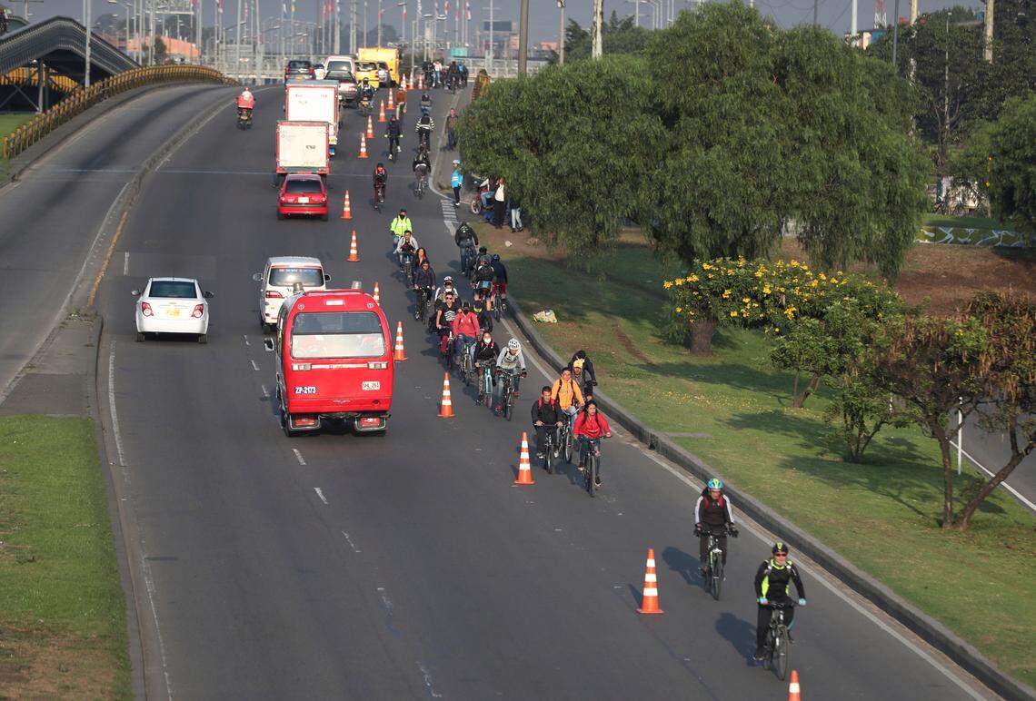 Bogotá, Colombia, is one of many cities that have created or expanded bike routes during the coronavirus pandemic to accommodate the cycling surge and promote mobility alternatives to driving or public transit.