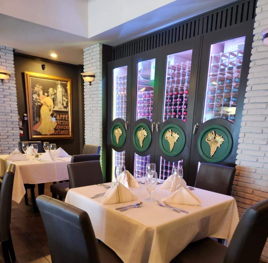 The wine storage at Maison Ostrow in North Bay Village.