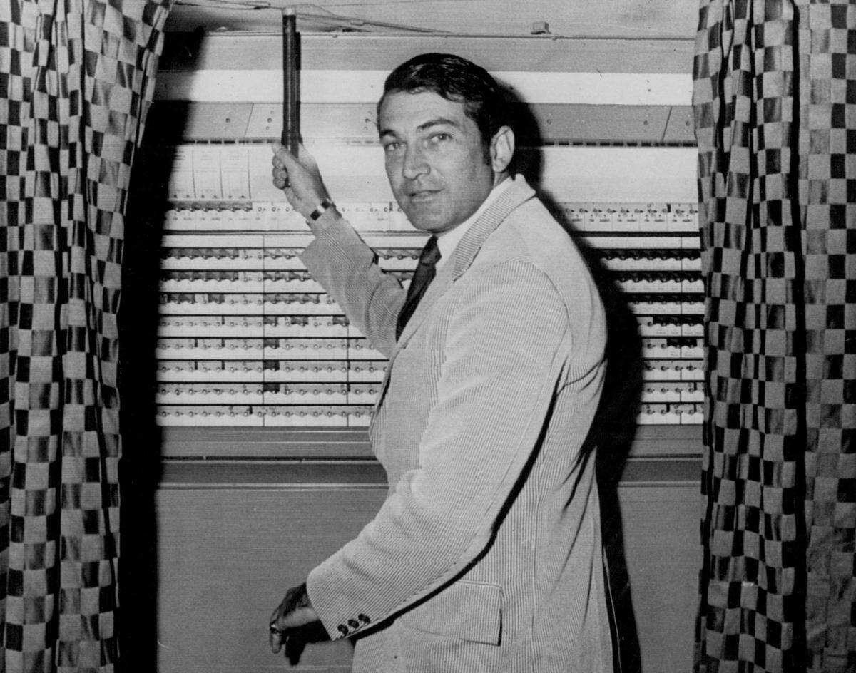 Public Service Commission candidate Gerald (Jerry) Lewis of Miami votes at his precinct in 1972.