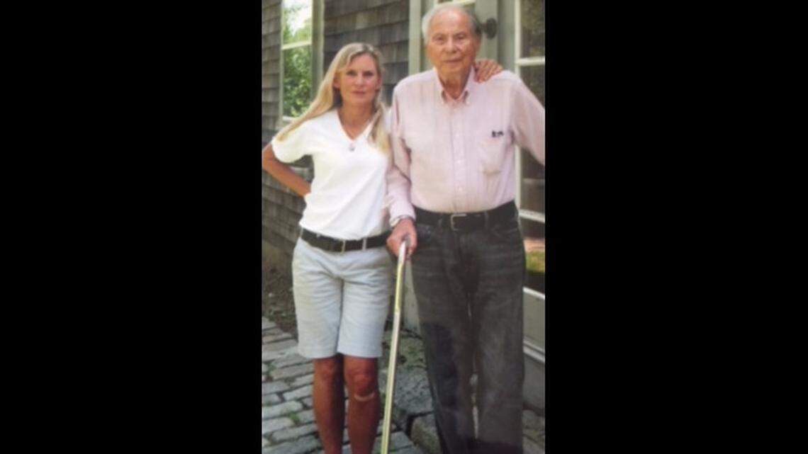Artist Ralph Coburn pictured with his niece Carol C. Medcalfe in 2011.