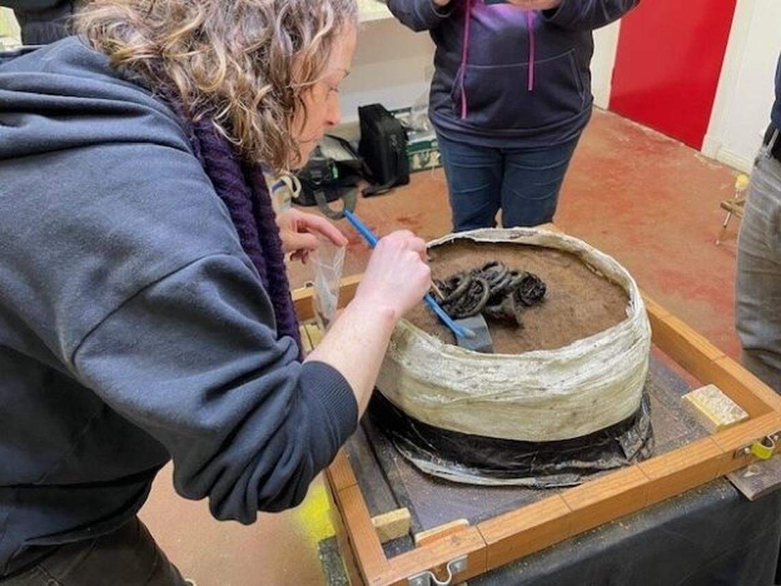 The hoard was found carefully buried.