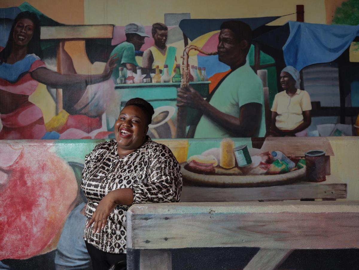 Claslyne “Doris” Jean Pierre, 27, founded Access Bridge in 2018 after graduating college and struggling to find career opportunities within the healthcare administration industry. Her company recruits and offers professional development services to entry level talent as well as connects them to healthcare occupations. Pierre is photographed at the Haitian Cultural Arts Complex in Miami’s Little Haiti neighborhood on Thursday, November 11, 2021.