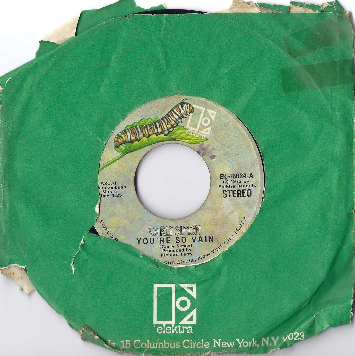 Miami Herald reporter Howard Cohen’s first music purchase at age 9 was this 45 rpm single of Carly Simon’s classic “You’re So Vain” in early 1973 from the record department at the Sears store on Douglas Road near Coral Gables. He remembers paying 69 cents for the record.