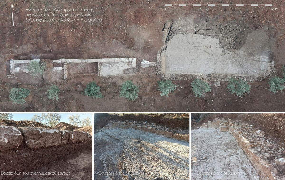 An excavated portion of the city wall and a cistern likely part of the city’s water supply.