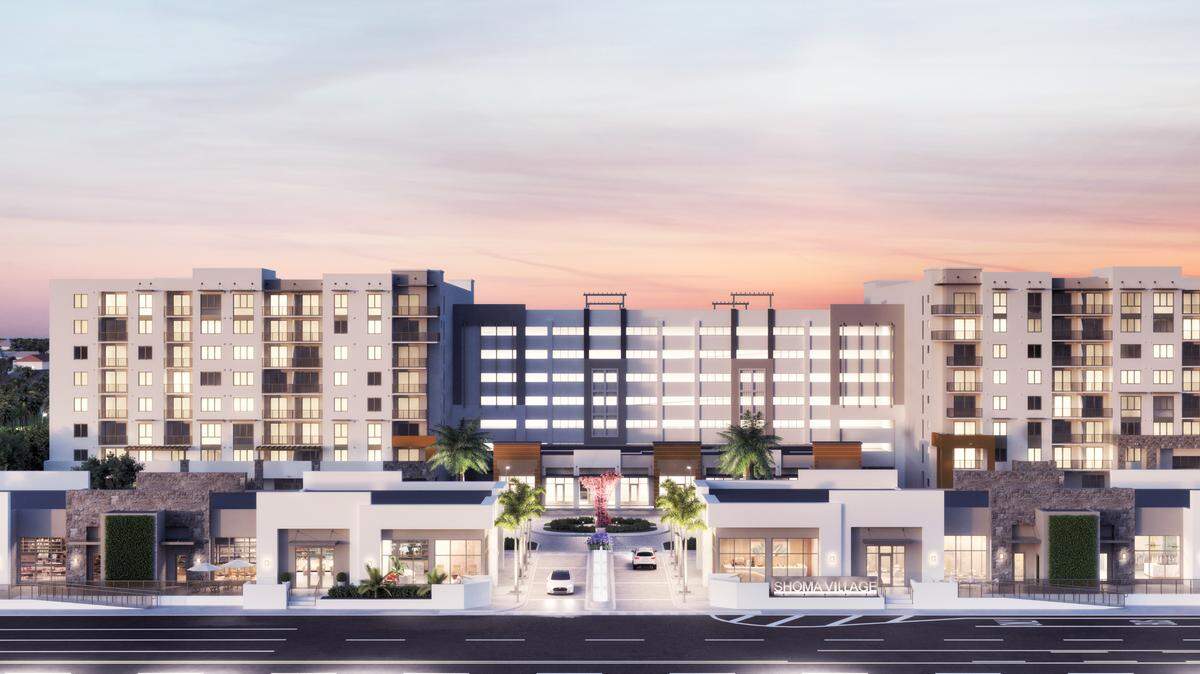 The Coral Gables-based development firm Shoma Group finalized plans for its luxury apartment building for rent project in Hialeah Shoma Village with about a 9,000-square-foot food hall and 26,000 square feet of retail on the ground floor.