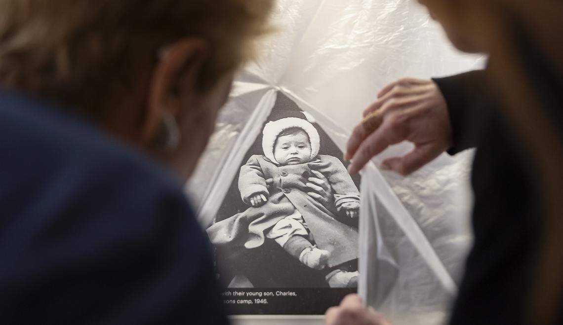 Sheri Zvi, chief executive officer of the Holocaust Memorial Miami Beach, right, gives Holocaust survivor Rodi Glass, 90, a tour of the newly constructed Education Center on Friday, Jan. 23, 2026, in Miami Beach, Fla. The Education Center is set to open to the public in early 2026 and will feature space dedicated to preserving Holocaust memory through survivor testimony, digital storytelling and immersive learning.