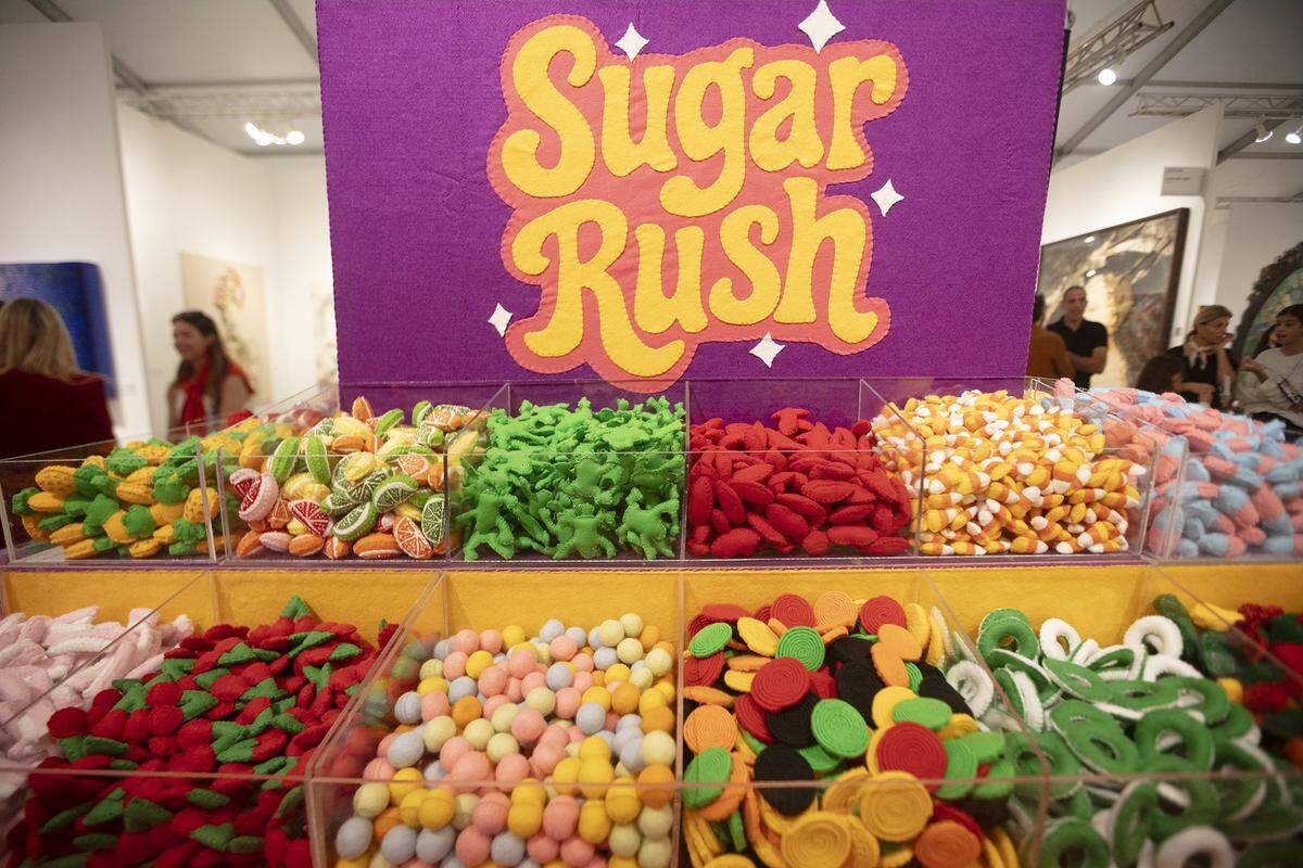 Lucy Sparrow's art “Sugar Rush” at Art Miami. at ART MIAMI in MIami on Tuesday December 2nd., 2025.