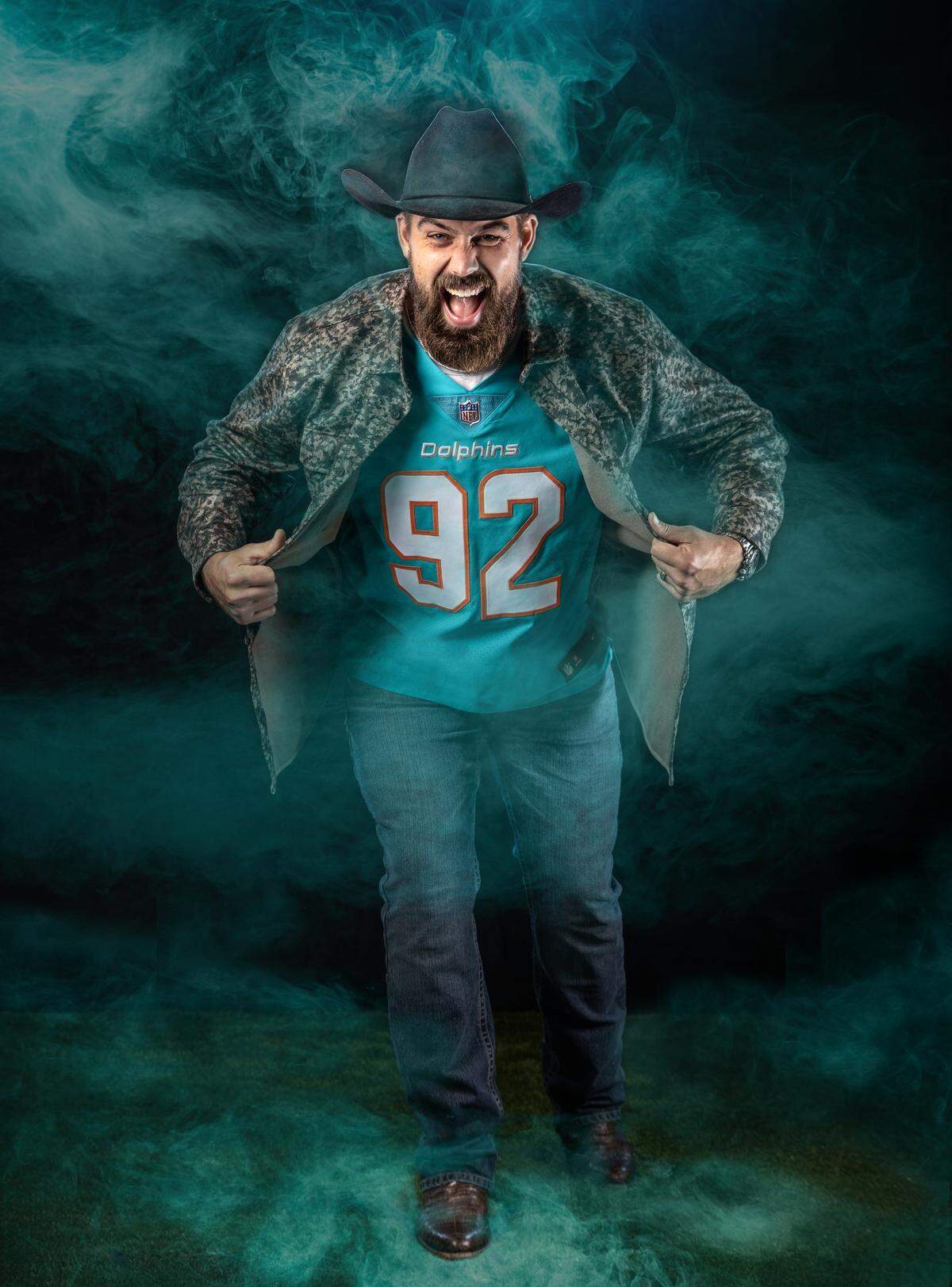 Miami Dolphins defensive tackle Zack Sieler (92) at the Miami Dolphins Training Camp in Miami Gardens, Florida, on Monday, August 18, 2025. 