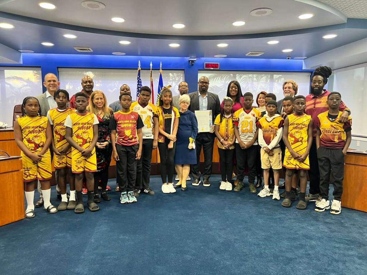 Members of the North Miami Beach Youth Athletic Club helped celebrate ‘Henri Crockett Day’ in North Miami Beach.
