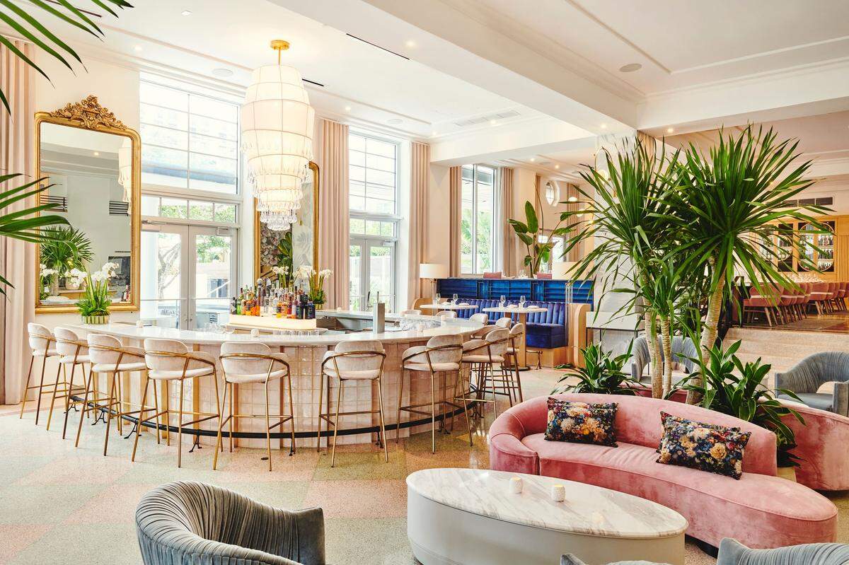 The bar area at Meet Dalia in South Beach
