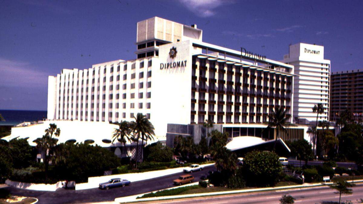 The Diplomat Hotel in Hollywood in the 1980s.
