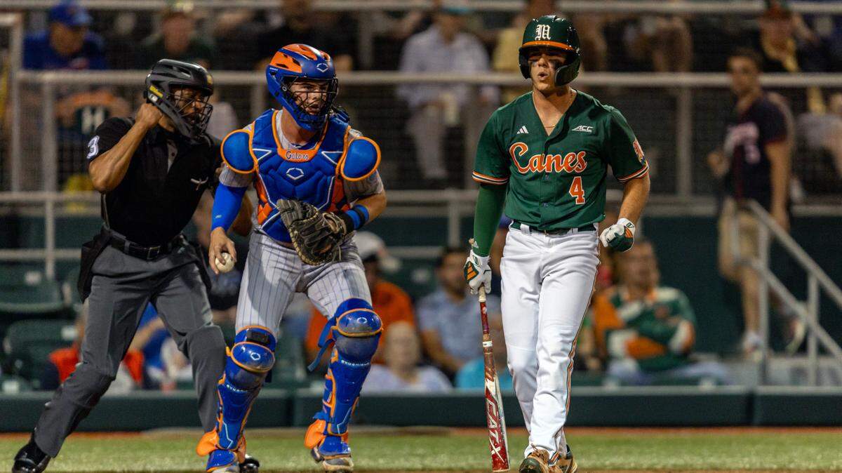 Hurricanes batter Blake Cyr (4) earned ACC Player of the Week honors on Monday, March 11, 2024.