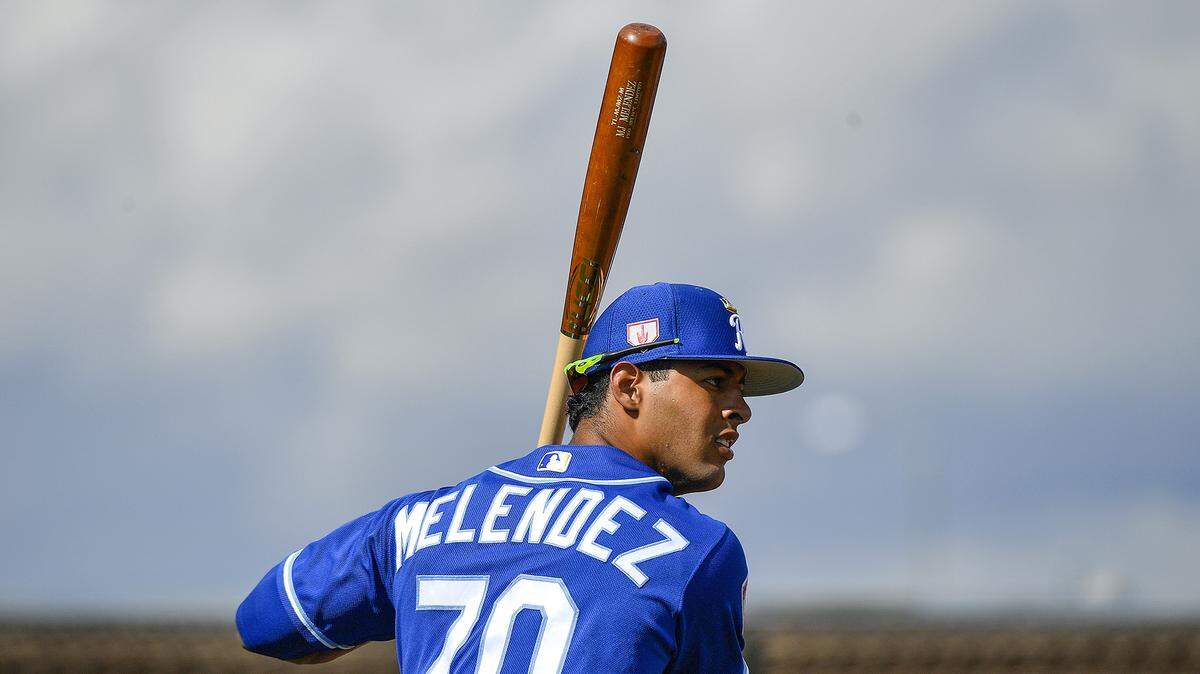 Kansas City Royals MJ Melendez on Sunday, February 17, 2019 in Surprise, Ariz. (John Sleezer/Kansas City Star/TNS)