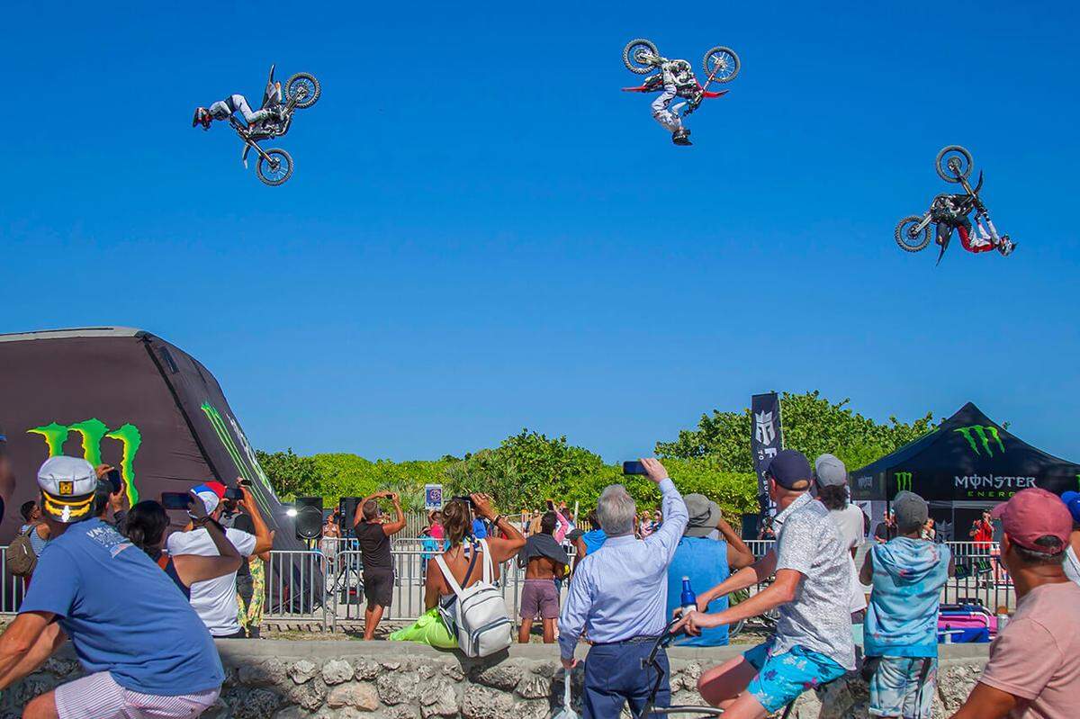 The planes aren’t the only things flying through the air — the Motocross riders do, too. See them at the Display Village, which is free.