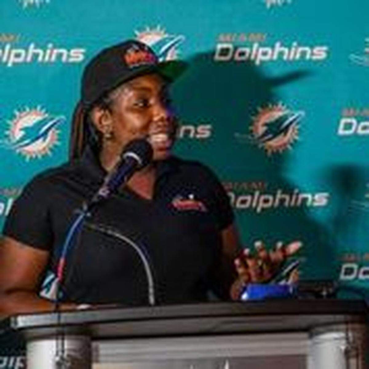 Caterer Rolanda Benjamin says her company, “Lovely’s On the Go,” probably would not have survived the pandemic without business from the Miami Dolphins through their Food Relief program.