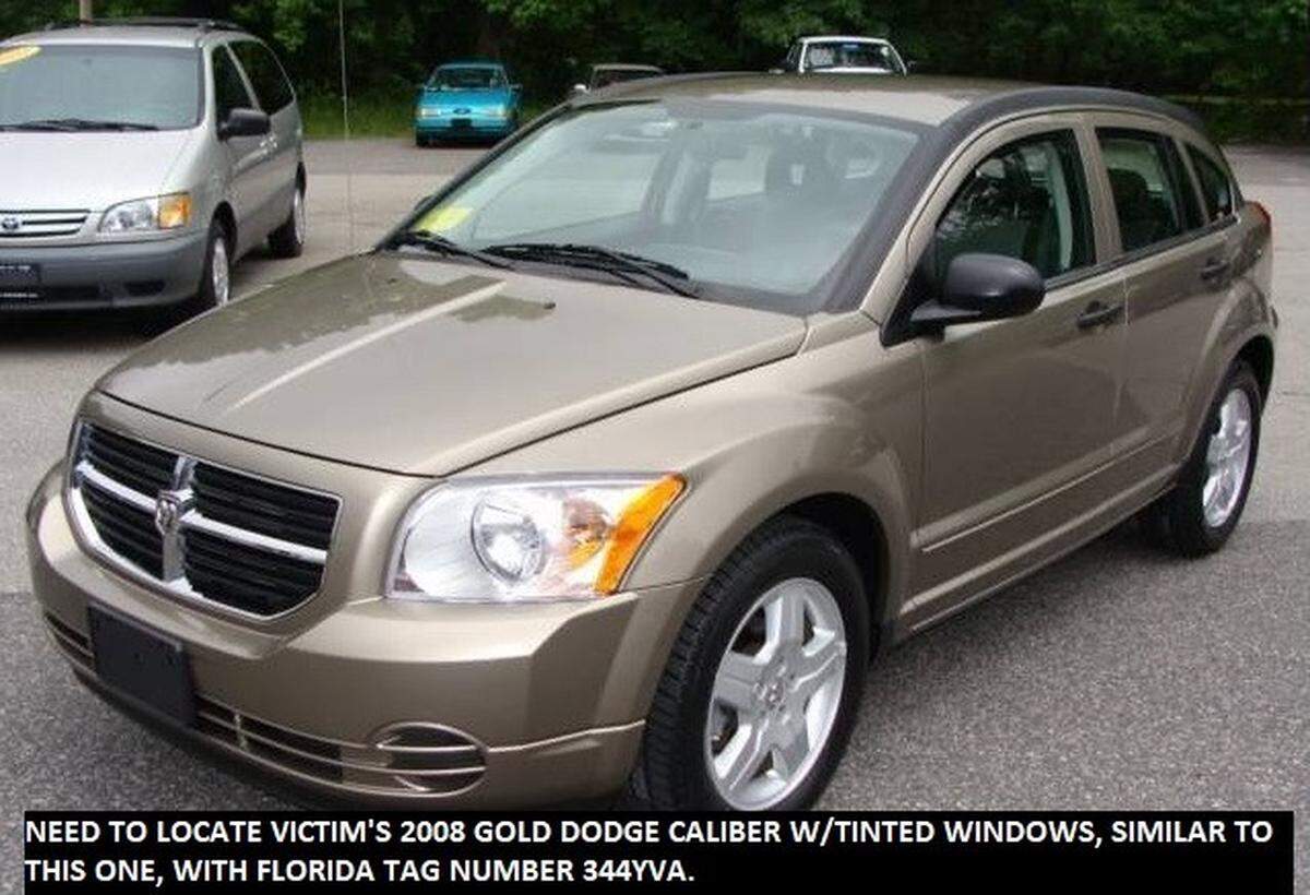 Broward Sheriff’s Office says it’s looking for Mackoni Hall’s car, similar to this 2008 Gold Dodge Caliber. Hall’s car has Florida license plate 344YVA