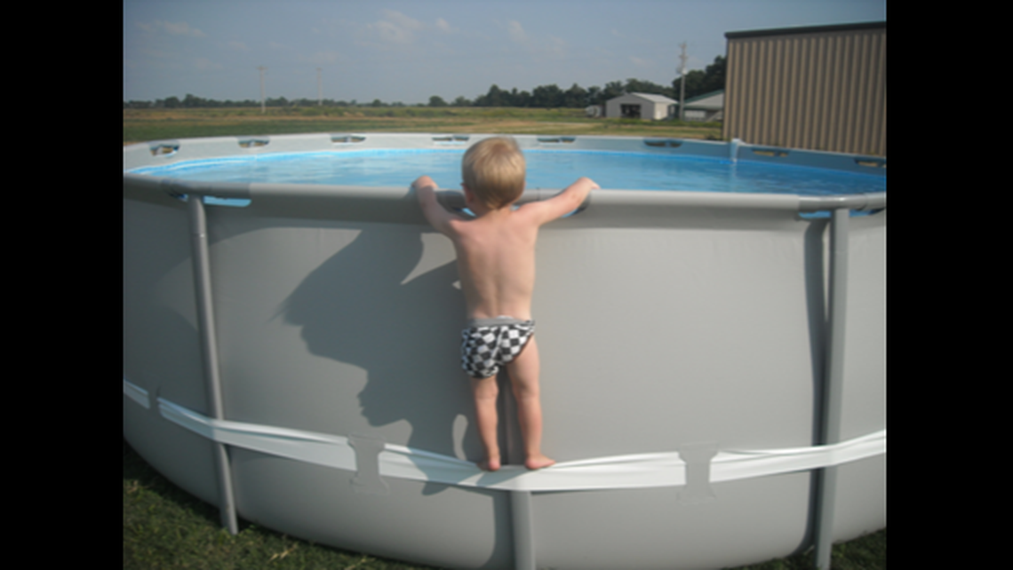 An example of how a child can use the compression straps on to get into the recalled pools without supervision.
