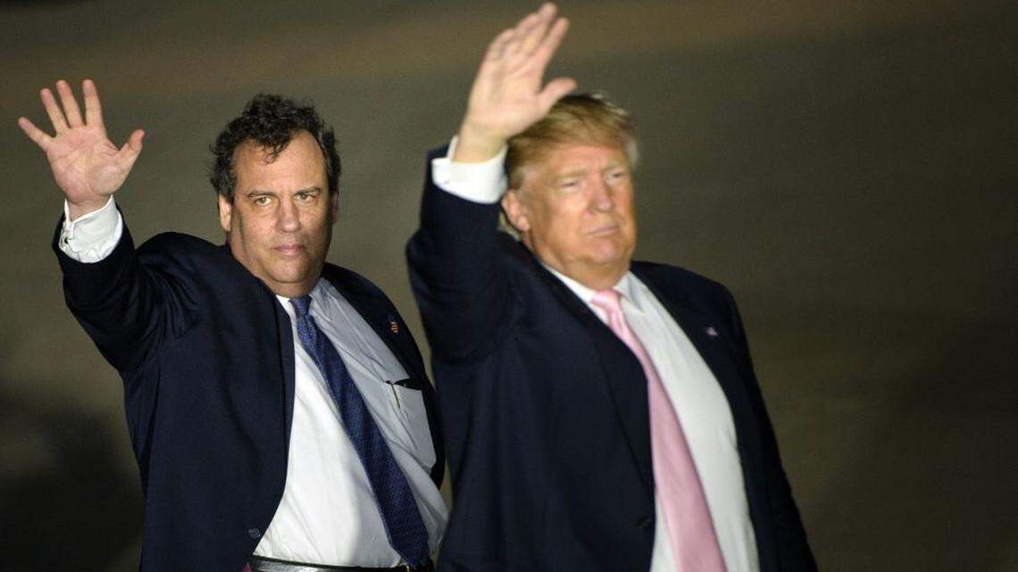 While New Jersey governor, Chris Christie, left, hit the campaign trail with candidate Donald Trump. Now he’s pitching a book about his experiences.