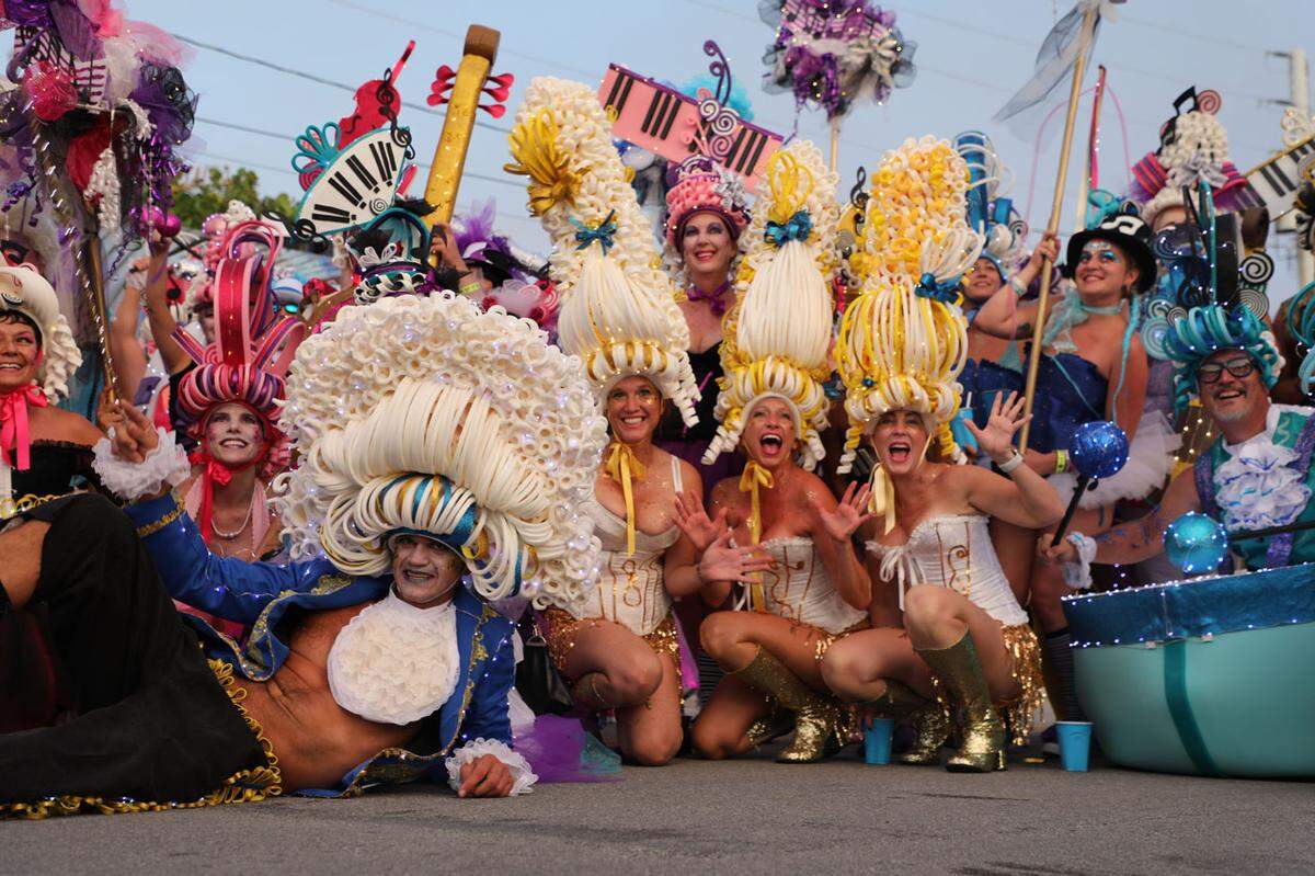 Revelers take part in a recent Fantasy Fest celebration in Key West.