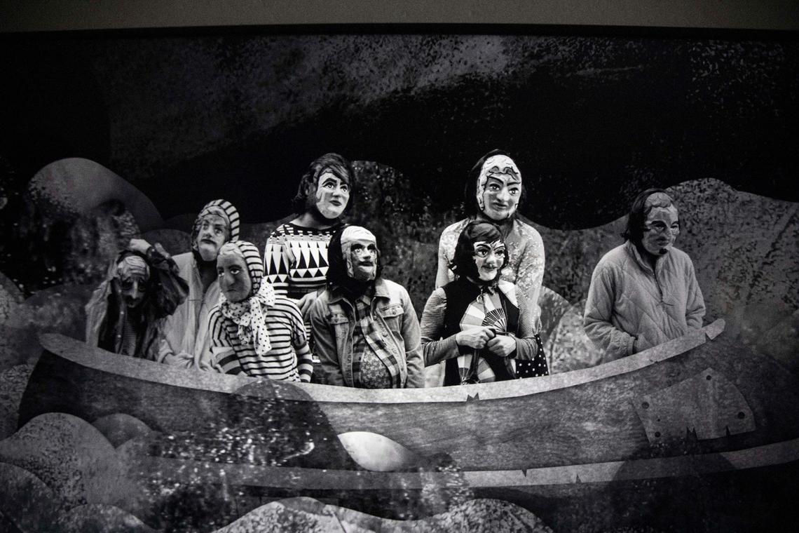 Artist Edison Peñafiel’s art, MARE MAGNVM_Single channel video 2022, photographed at Oolite Arts in Lincoln Road, South Beach, on Friday March 11th., 2022.