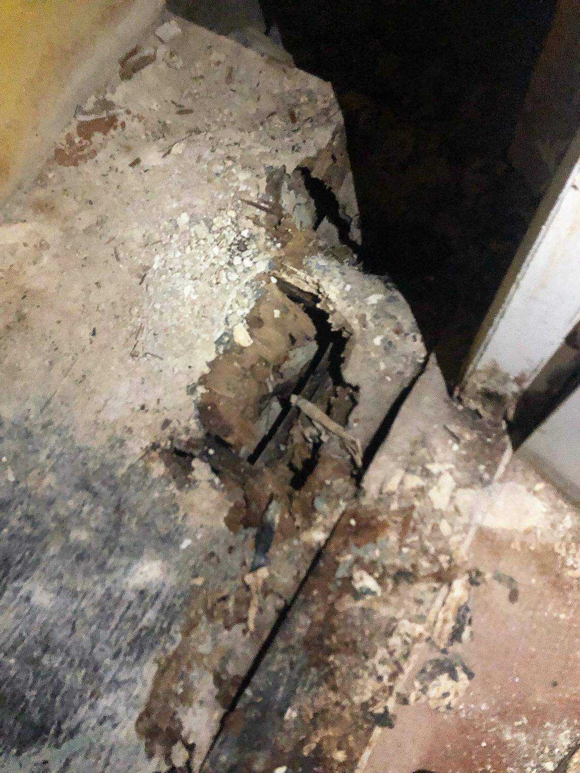 Dangerous holes and rotted wood on floors, stairwells, and walls abound at the Coconut Grove Playhouse, shuttered since 2006 and partially earmarked for demolition, partially for restoration by Miami-Dade County.