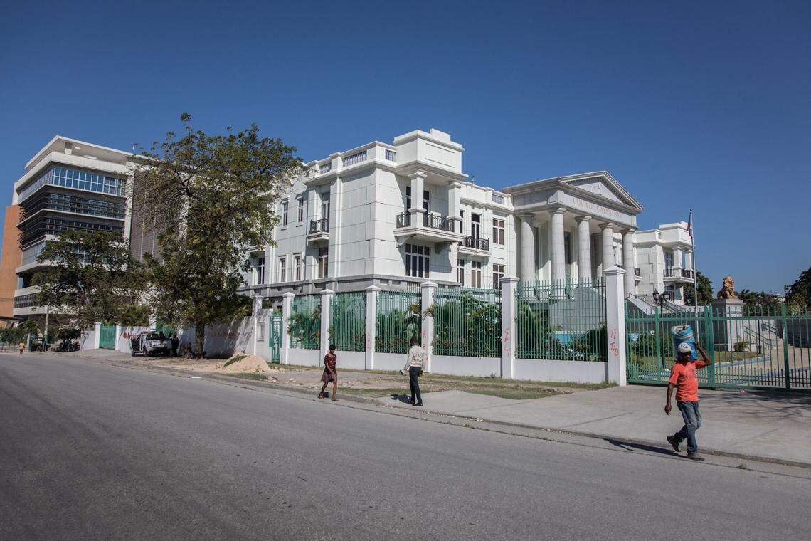 Empty streets are seen on February 8, 2021 near the Supreme Court (Cour de cassation) in Port-au-Prince. Haitian opposition parties named a top judge as interim leader overnight on February 7, 2021, the latest attempt to oust President Jovenel Moise, whose term they say has expired.