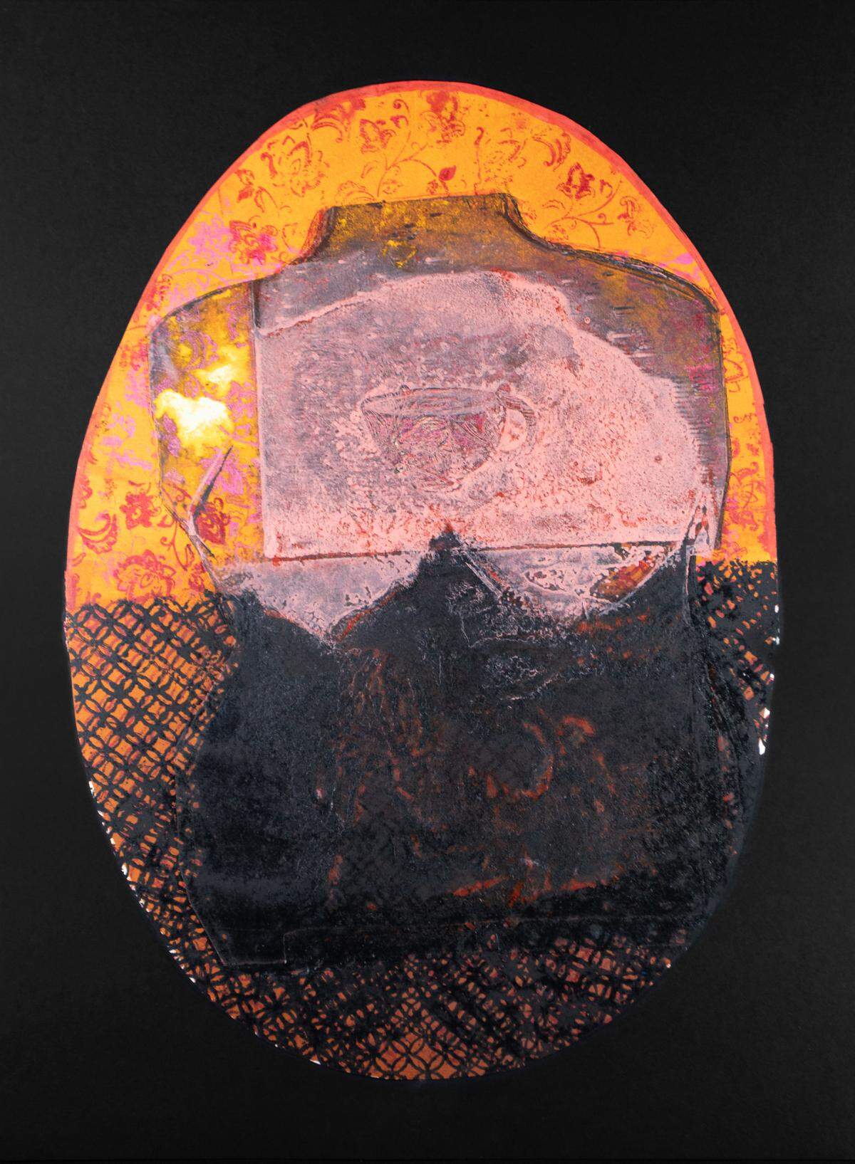 Kabuya Pamela Bowens-Saffo, Heart & Soul, 2023, mixed media monoprints.