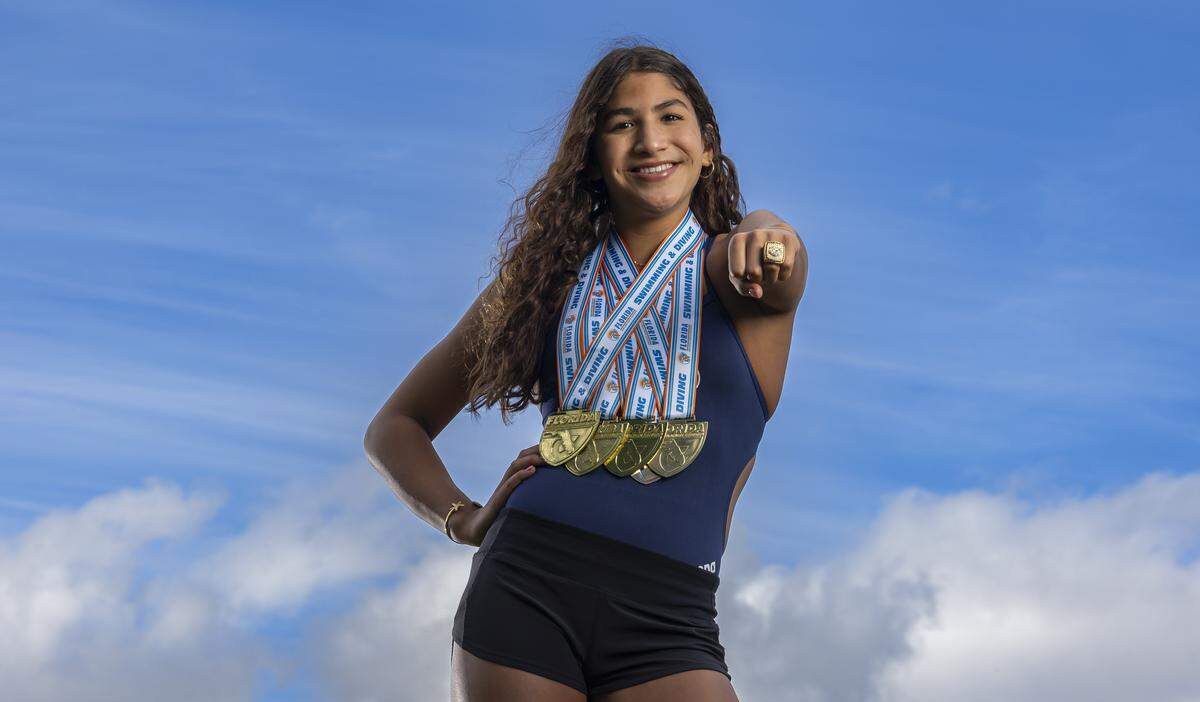 Jianna Amores, Mater Lakes Academy High School, Swimming. All-Dade players photographed at A.D. Barnes Park on Wednesday, Dec. 17, 2025, in Miami, Fla.