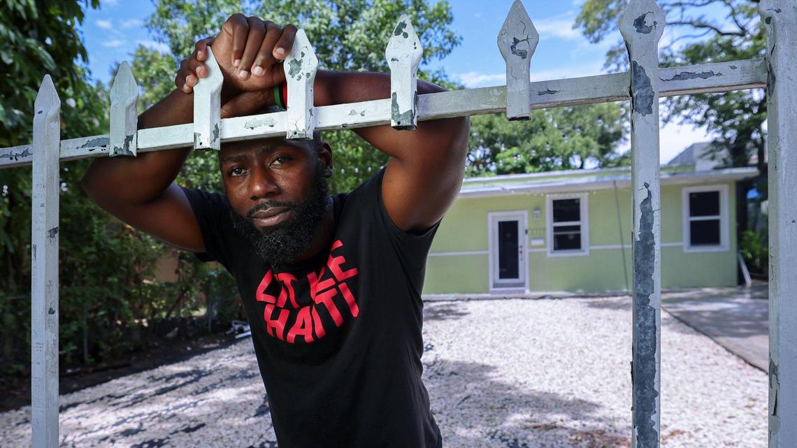Little Haiti resident Ashley Toussaint is renovating his dad’s home after moving back to Miami from Brooklyn, NY. Toussaint says he received multiple requests to sell but refused offers while transforming the property into his home on Wednesday, June 25, 2025, in Miami, Florida.