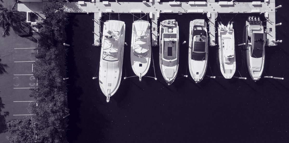A view of developer Rishi Kapoor’s slip, far left, at the Cocoplum Yacht Club on Monday, Aug. 14, 2023, in Coral Gables, Fla. U.S. marshals seized Kapoor’s 68-foot Princess motor yacht this year while Kapoor and his wife were aboard celebrating Halloween.