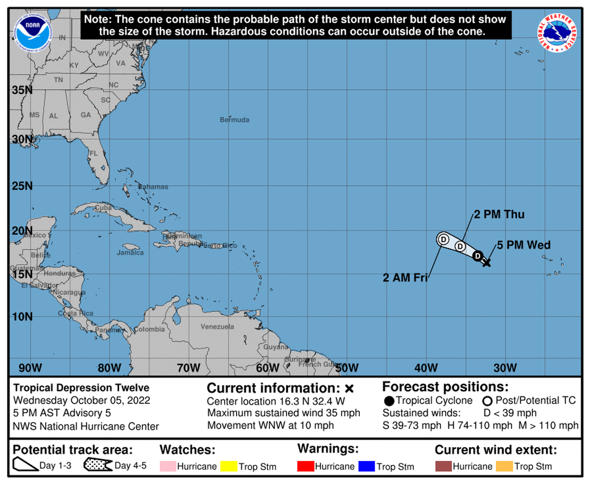 Tropical Depression 12 is barely holding on to its tropical cyclone status.