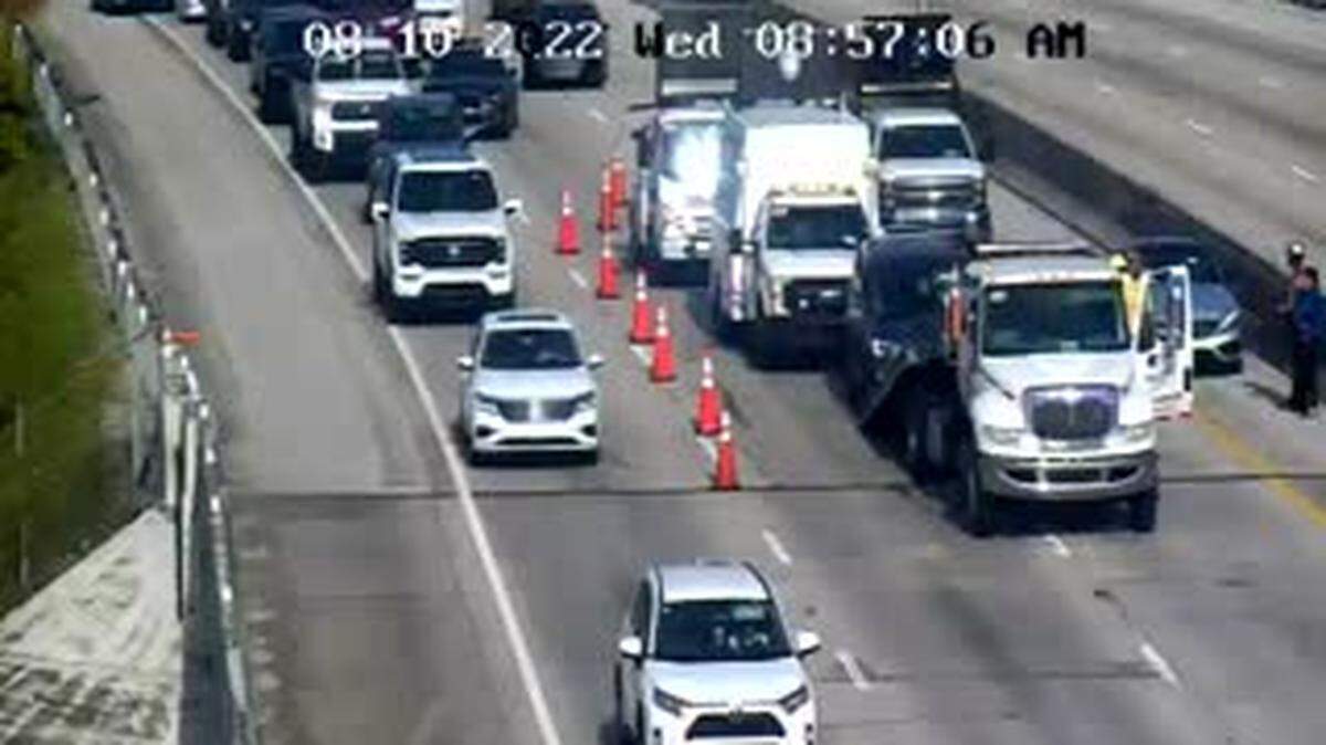 Wednesday morning’s crash near Northwest 57th Avenue aka Red Road on the Palmetto Expressway that has eastbound traffic down to one lane.