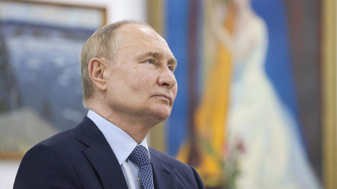 RUSSIA, YAKUTSK - JUNE 18, 2024: Russia’s President Vladimir Putin visits the Higher School of Music of the Republic of Sakha (Yakutia).