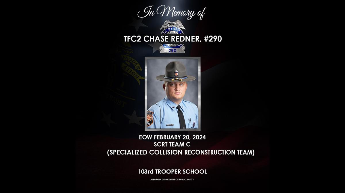 State Trooper Chase Redner was struck and killed while investigating an earlier crash on I-75 in Clayton County, Georgia, authorities say.