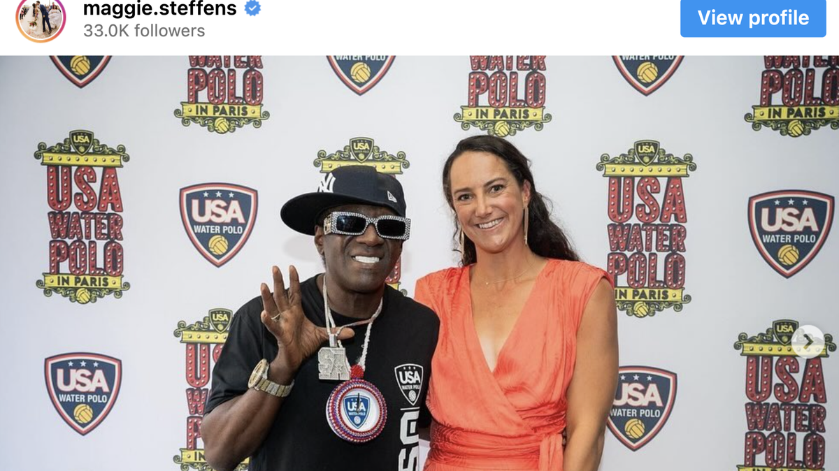 Flavor Flav honors water polo star Maggie Steffens’ sister-in-law who died after traveling to Paris to see her compete in the Olympics.