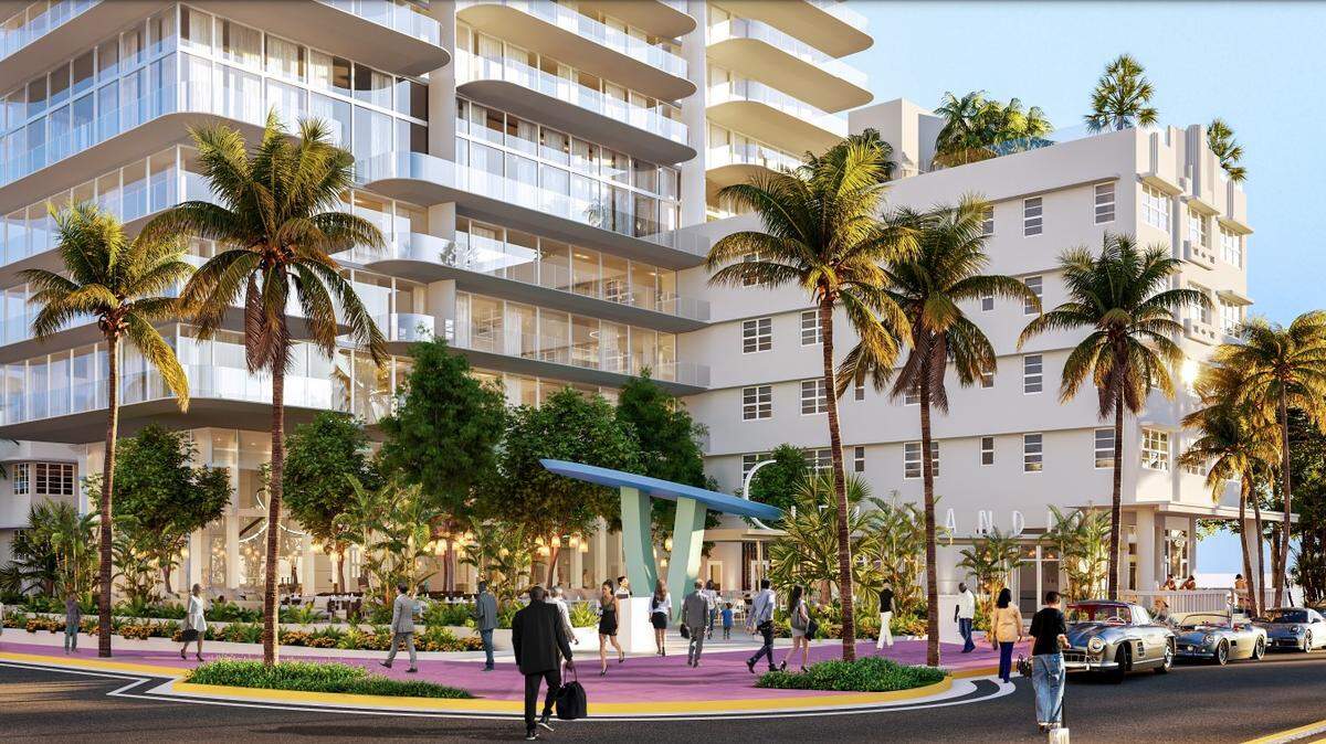 El Jesta Group quiere derribar el Clevelander Hotel and Bar y convertirlo en un edificio de viviendas de 30 pisos, como muestra la representación de arriba, con 40% de las viviendas reservadas para inquilinos de viviendas asequibles.
