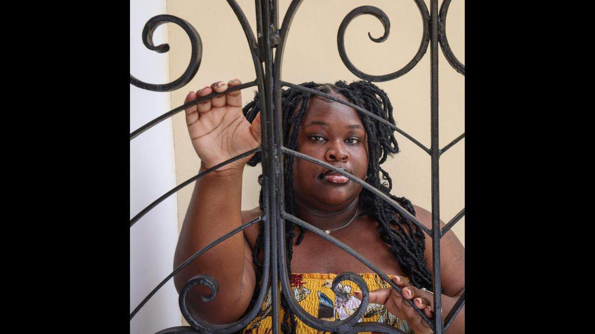 On Monday, February 6, 2023, Florida Memorial University student Tyla Bartlett is photographed at her safe space to be Black — the campus of FMU. Attending an HBCU has reinforced Bartlett’s Blackness’ meaning and inspired her to look at identity through various Black lenses.
