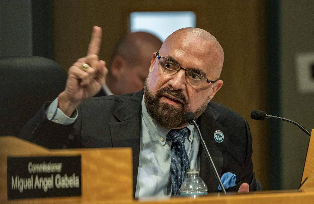 Miami City Commissioner Damian Pardo speaks during a meeting at Miami City Hall on Thursday, Sept. 25, 2025.