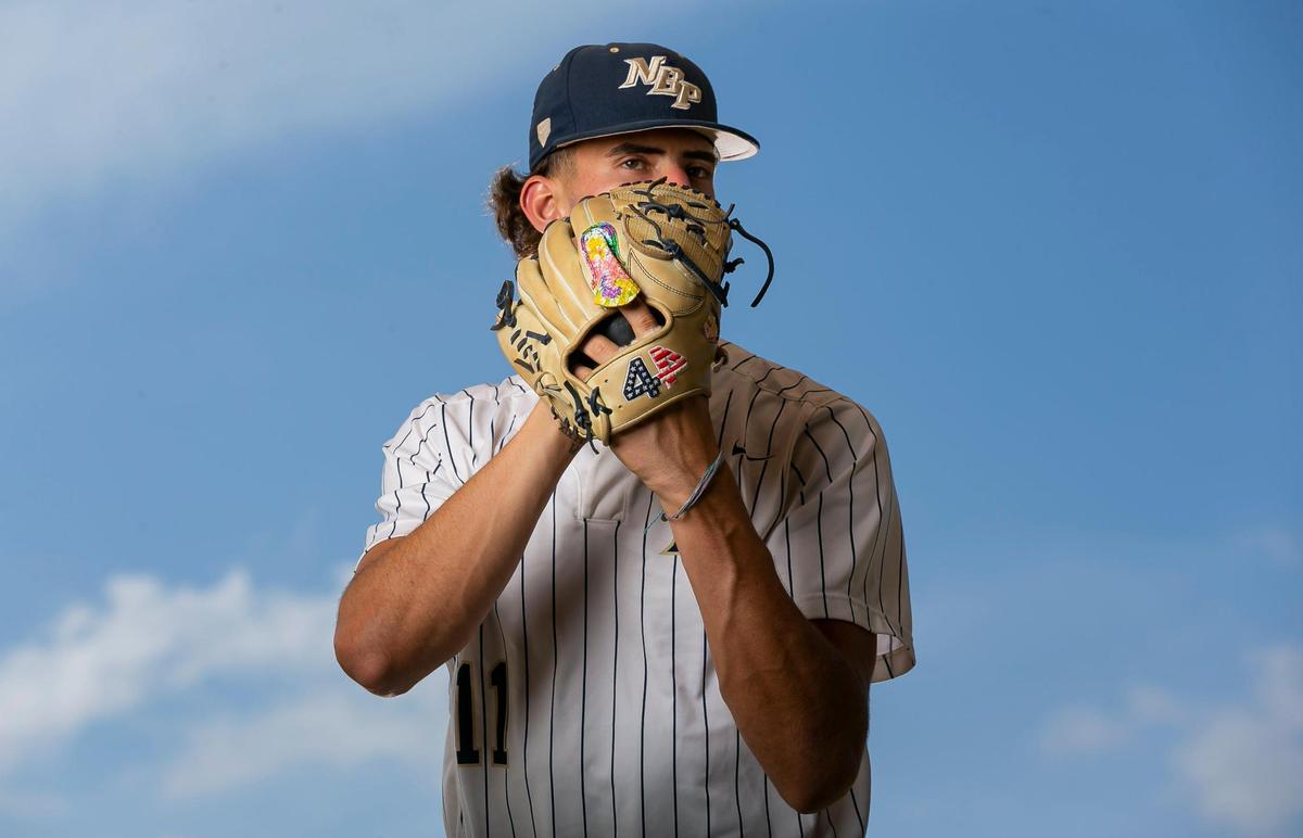Broward Baseball Pitcher of the Year Yoel Tejeda, from North Broward Preparatory School, is photographed at Brian Piccolo Park in Cooper City, Florida on Friday, May 27, 2022.