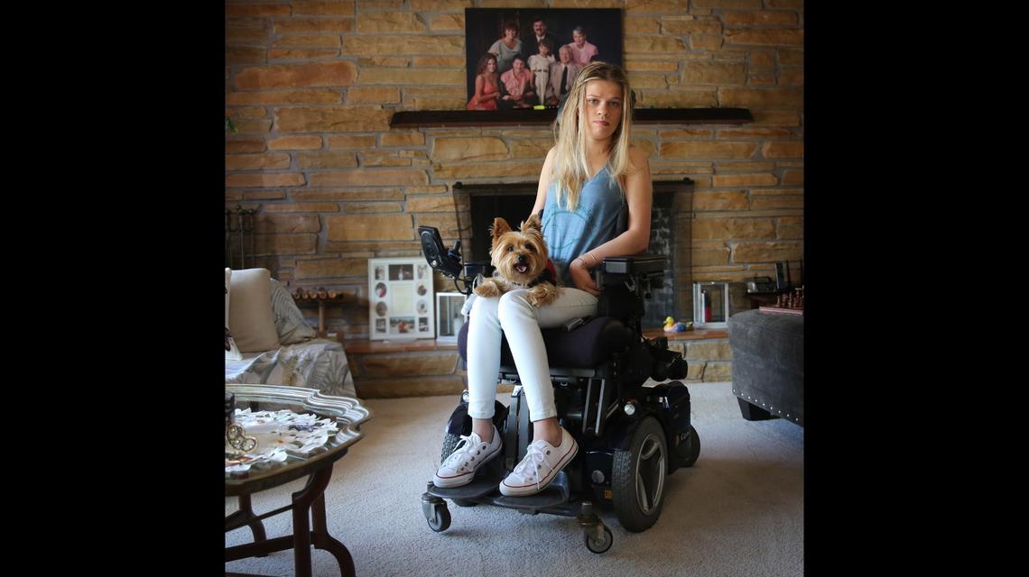 Delaina Parrish is today able to communicate because of a machine that translates her eye movements into words. The machine came from the manufacturer, not from NICA. She recently graduated from the University of Florida.