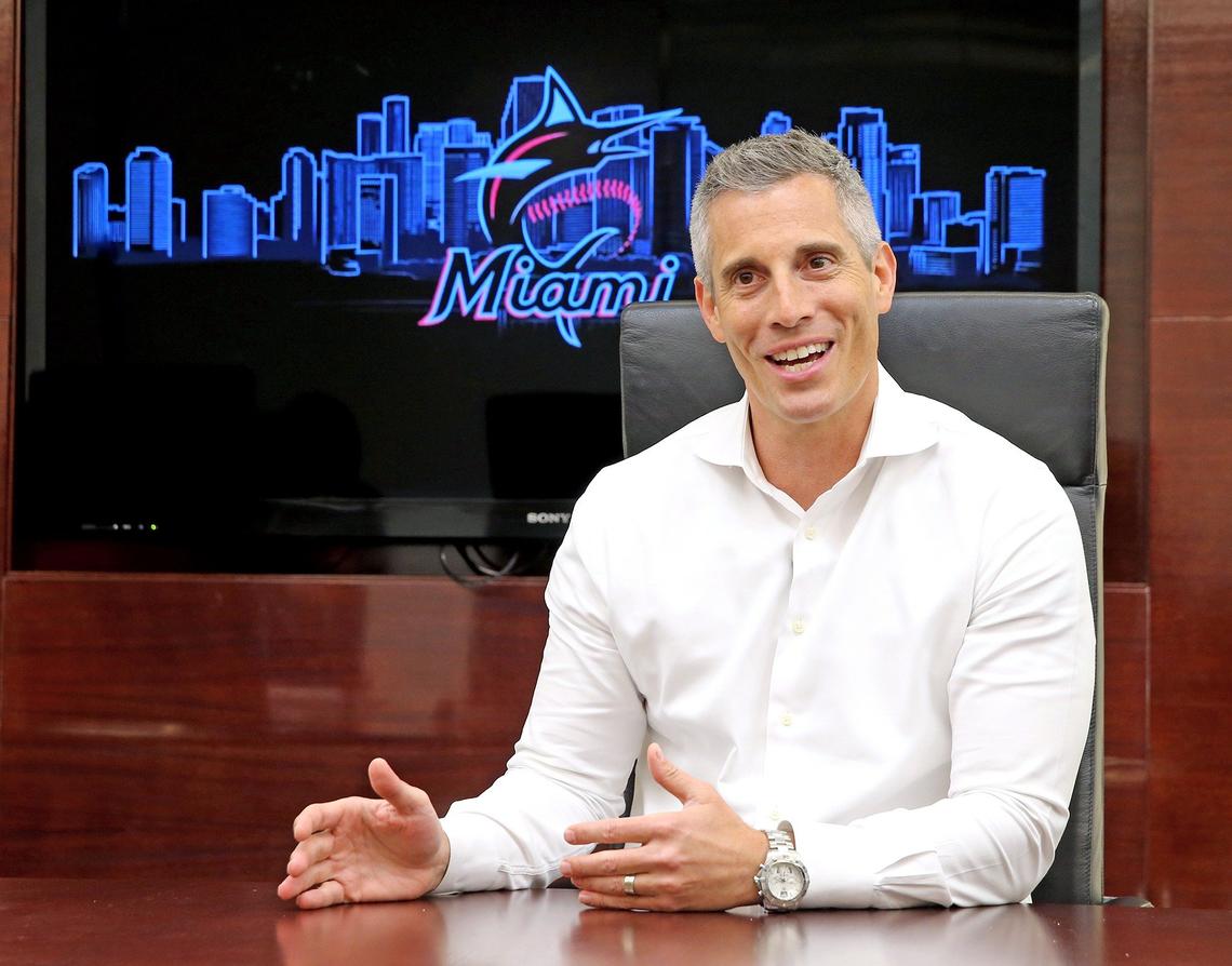 Miami Marlins President of Business Operations Chip Bowers at Marlins Park in Miami, Florida, January 28, 2019. Bowers talks about the upgrades that will be part of the upcoming season.