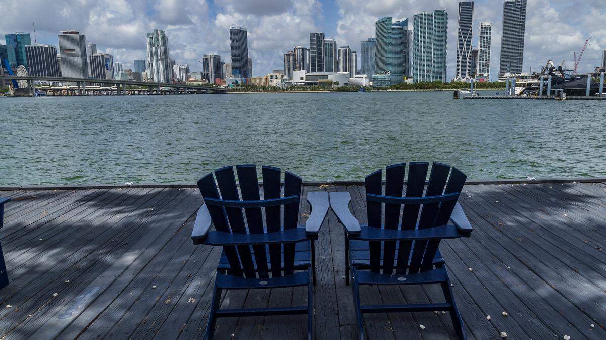 View of the downtown Miami skyline, from Watson Island, on Wednesday July 31, 2024.