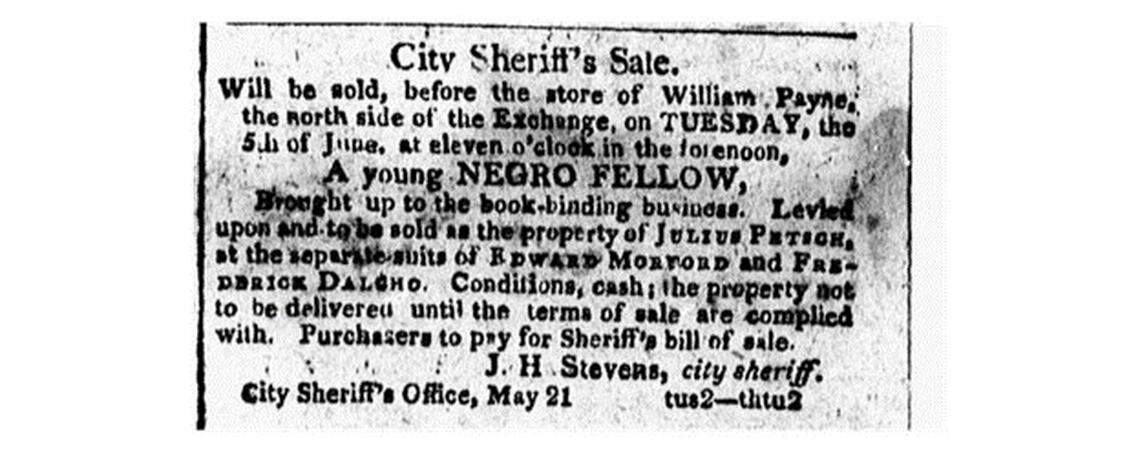 The African American Research Library and Cultural Center will display documents from slavery at its new exhibition called To Be Sold: Enslaved Labor and Slave Trading.