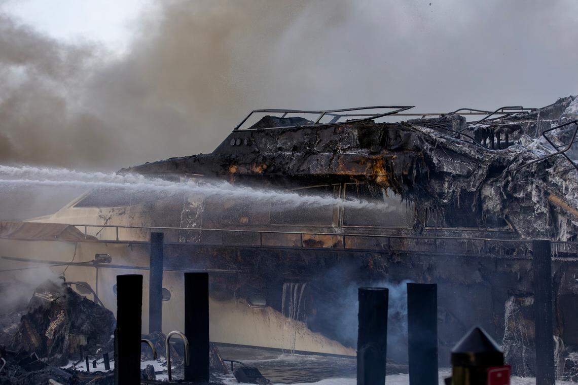 Miami-Dade Fire Rescue and Miami Fire Rescue crews responded to multiple boat fires early Friday, June 6, behind a high-rise condominium at 400 Sunny Isles Boulevard. The incident occurred near the NE 163rd Street bridge over the Intracoastal Waterway, close to Oleta River State Park in Sunny Isles Beach, Florida.