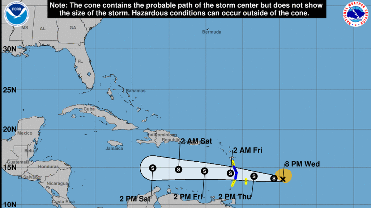 Tropical Storm Bret strengthened a bit Wednesday, potentially for the last time this week, before it’s expected to weaken and dissolve.